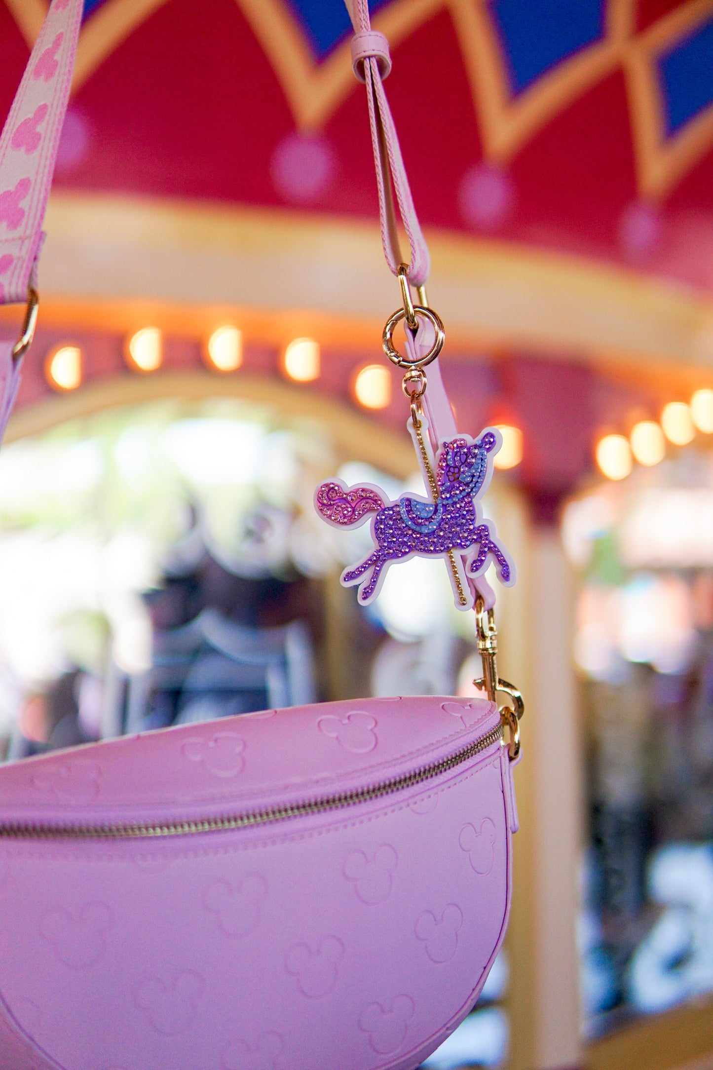 A+L Crystal Carousel Horse Bag Charm