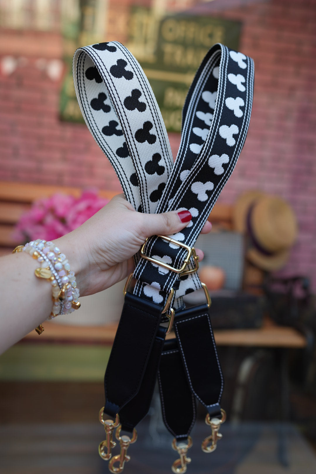 Aden + Louise Signature White Polka Dot Bag and Straps // Two Straps included