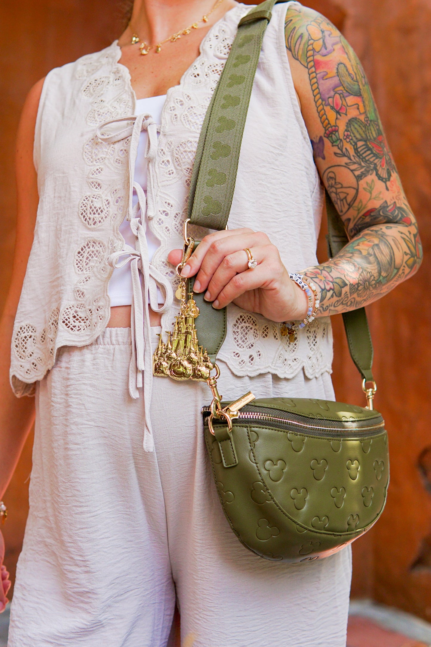 Aden + Louise Olive Signature Crossbody Bag