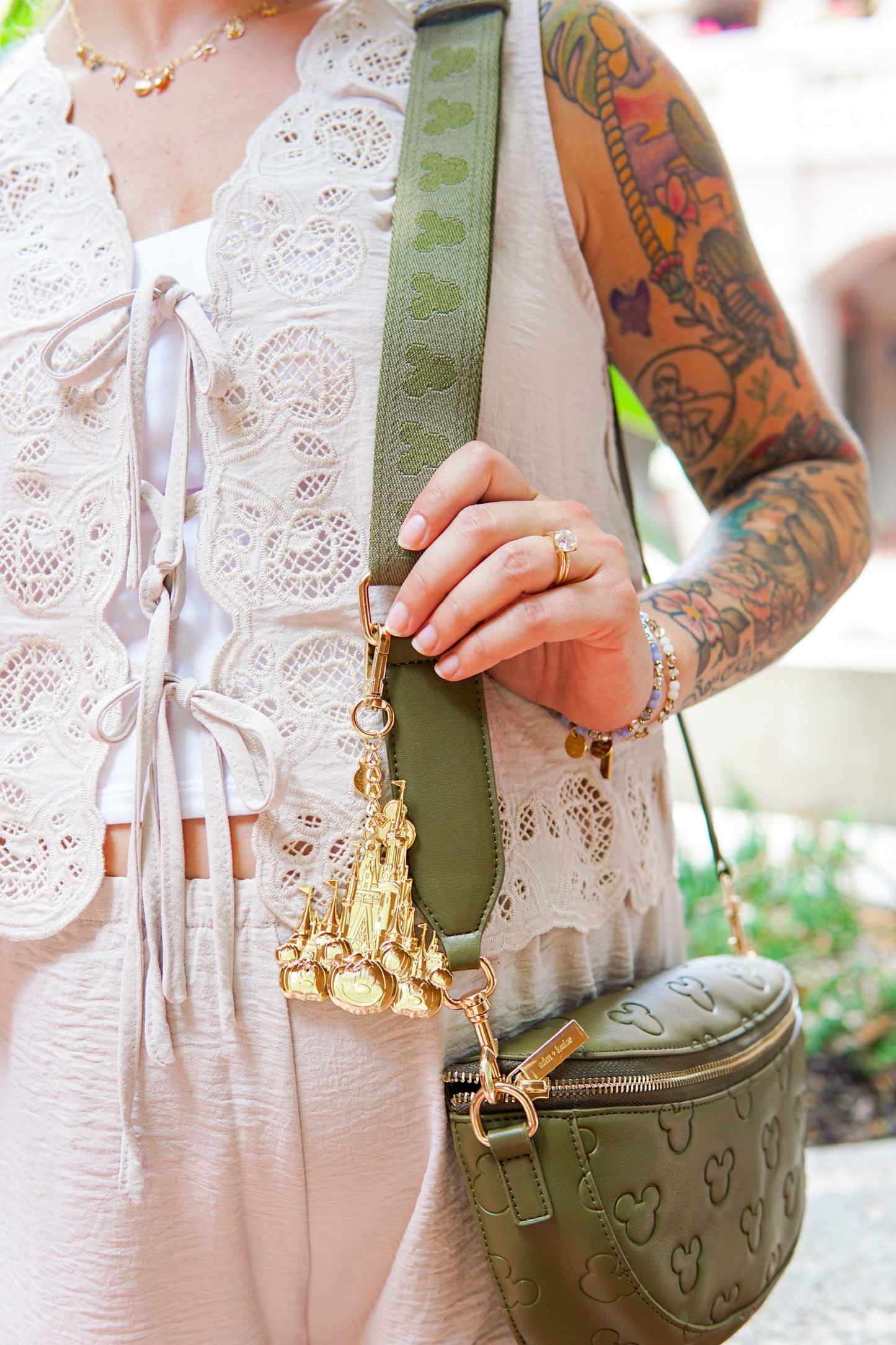 Aden + Louise Olive Signature Crossbody Bag