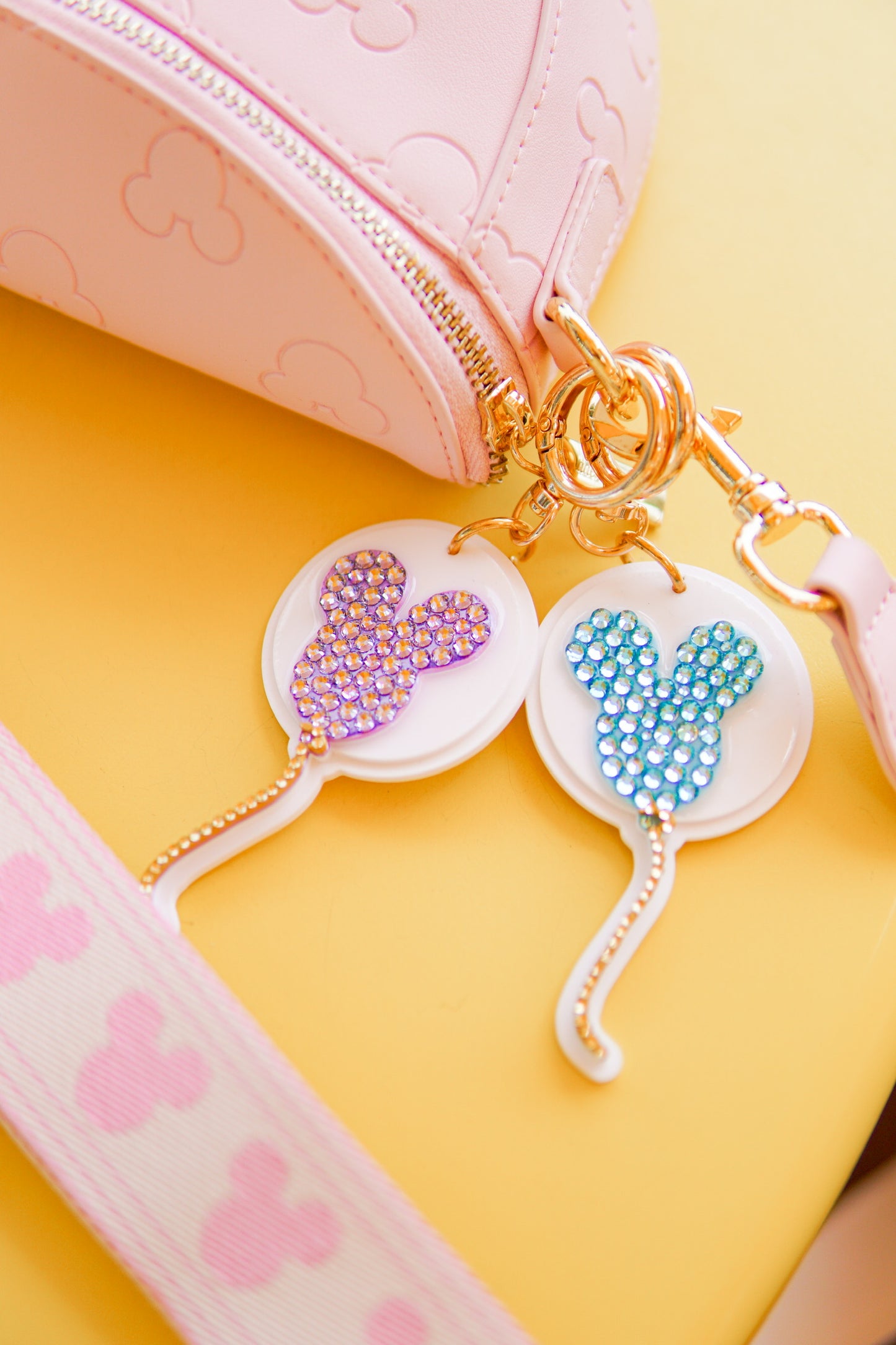 A+L Crystal Purple Balloon Bag Charm