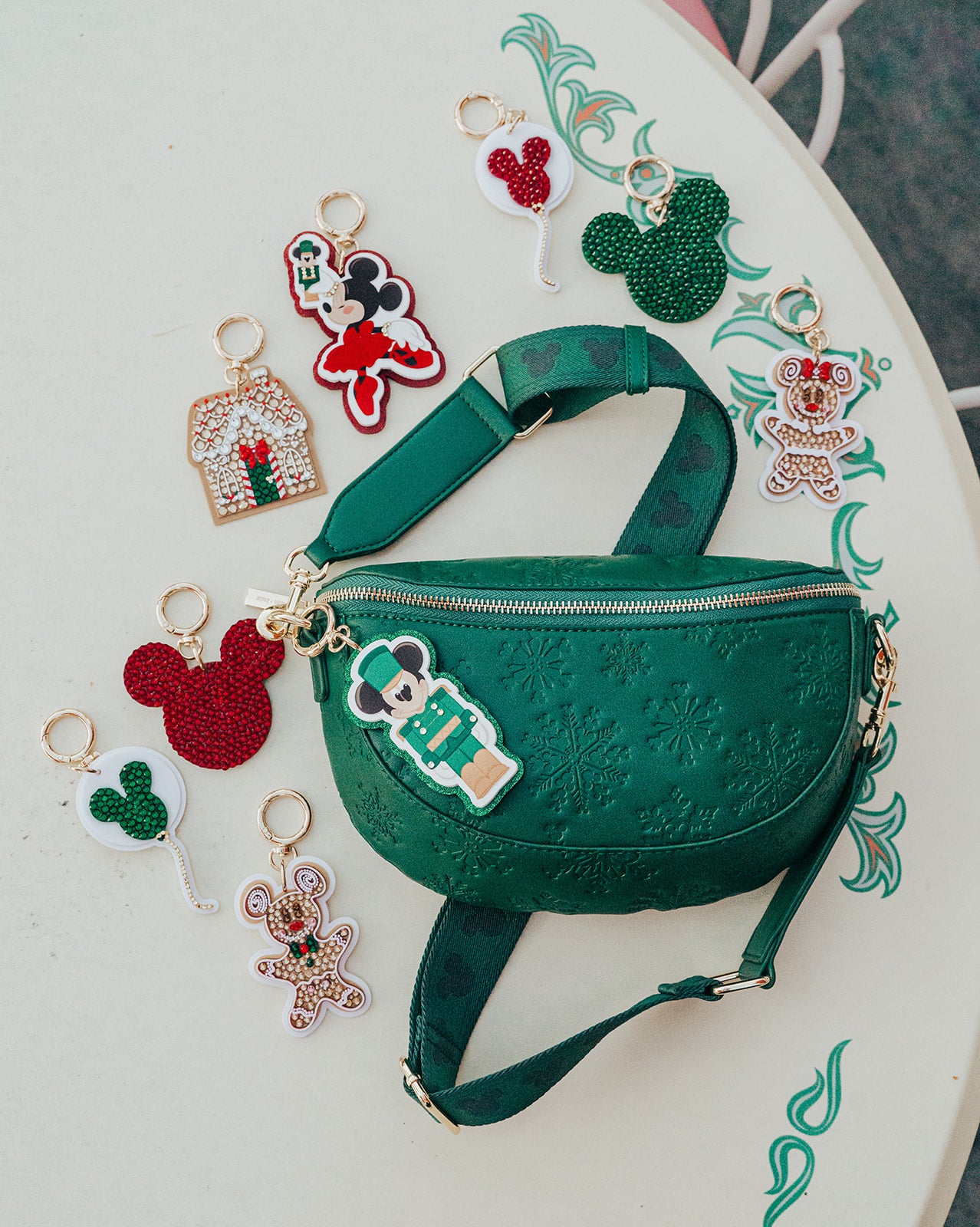 A+L Crystal Evergreen Mouse Bag Charm