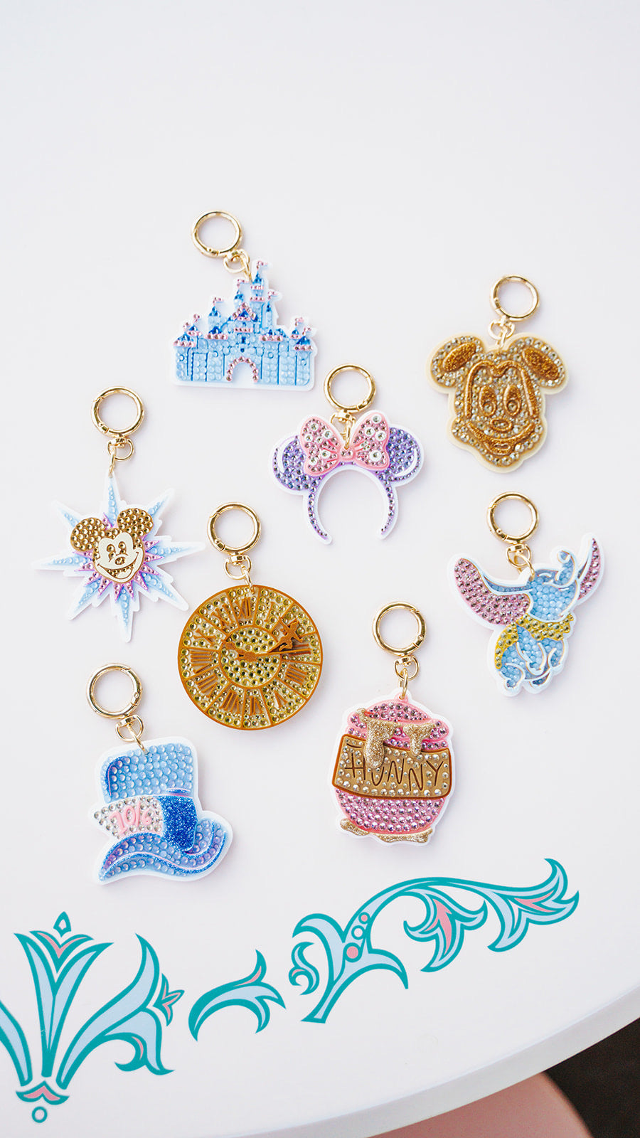 A+L Crystal California Castle Bag Charm
