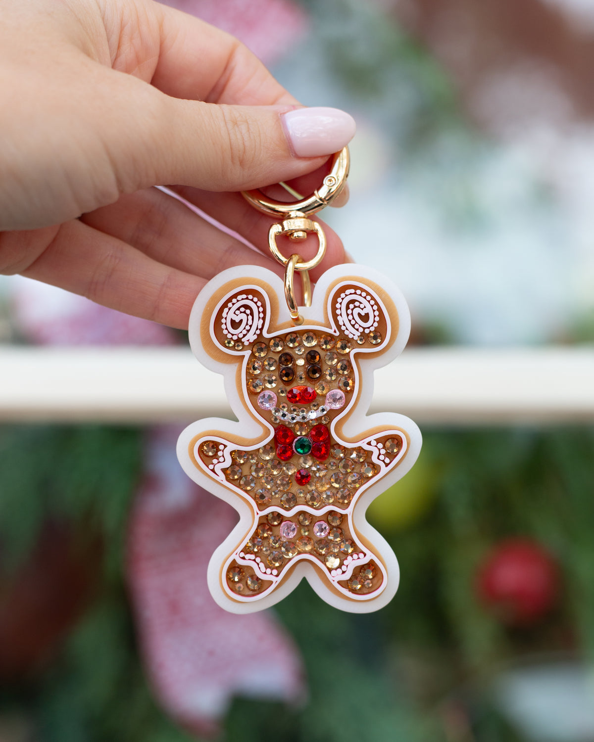 A+L Crystal Gingerbread Man Bag Charm