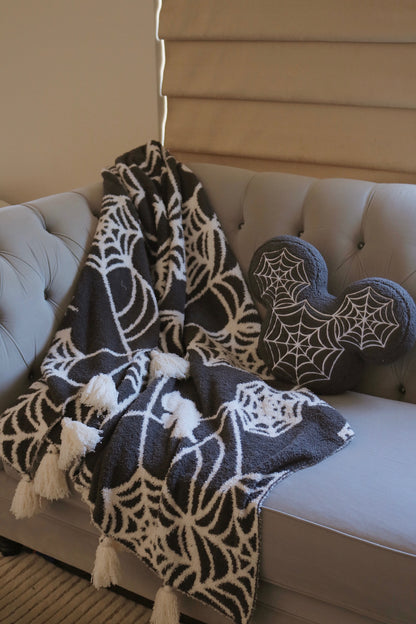 Spider Web Mouse Halloween Throw Blanket