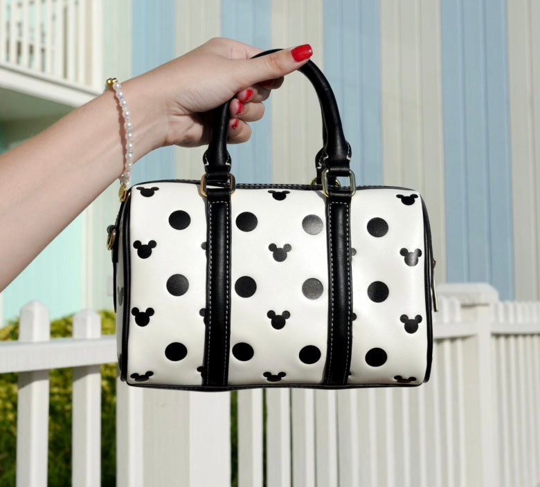 Aden + Louise Signature White Polka Dot Bag and Straps // Two Straps included