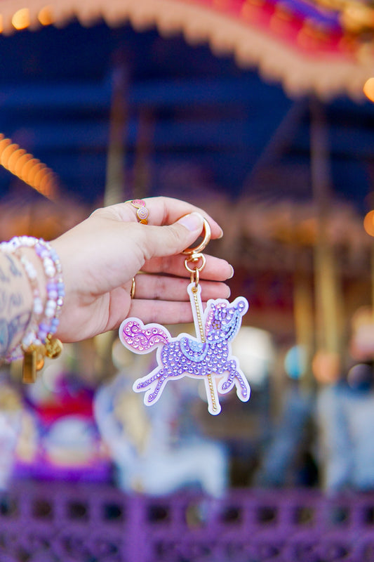 A+L Crystal Carousel Horse Bag Charm