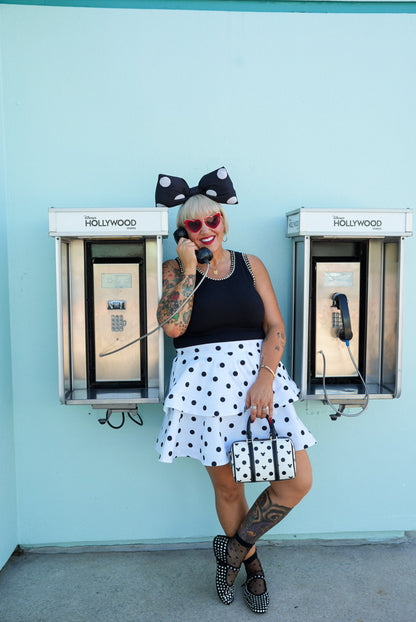 Aden + Louise Signature White Polka Dot Bag and Straps // Two Straps included