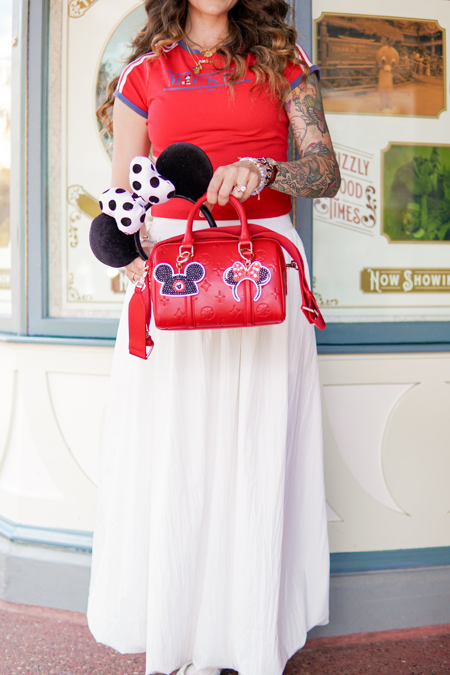 Aden + Louise Red Signature Mini Duffle Bag and Strap // Two Strap Options!