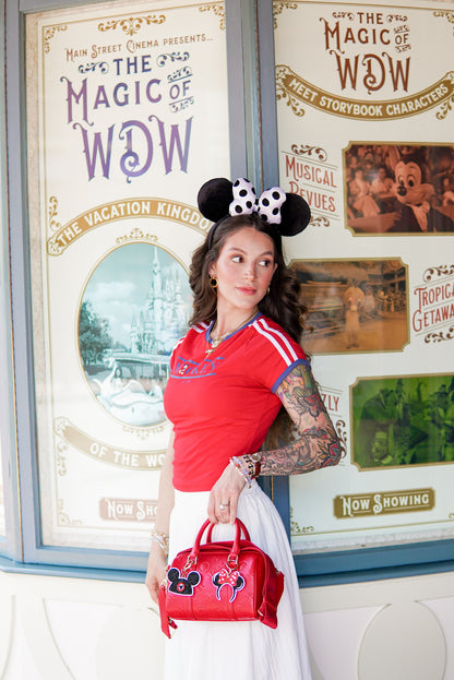 Aden + Louise Red Signature Mini Duffle Bag and Strap // Two Strap Options!