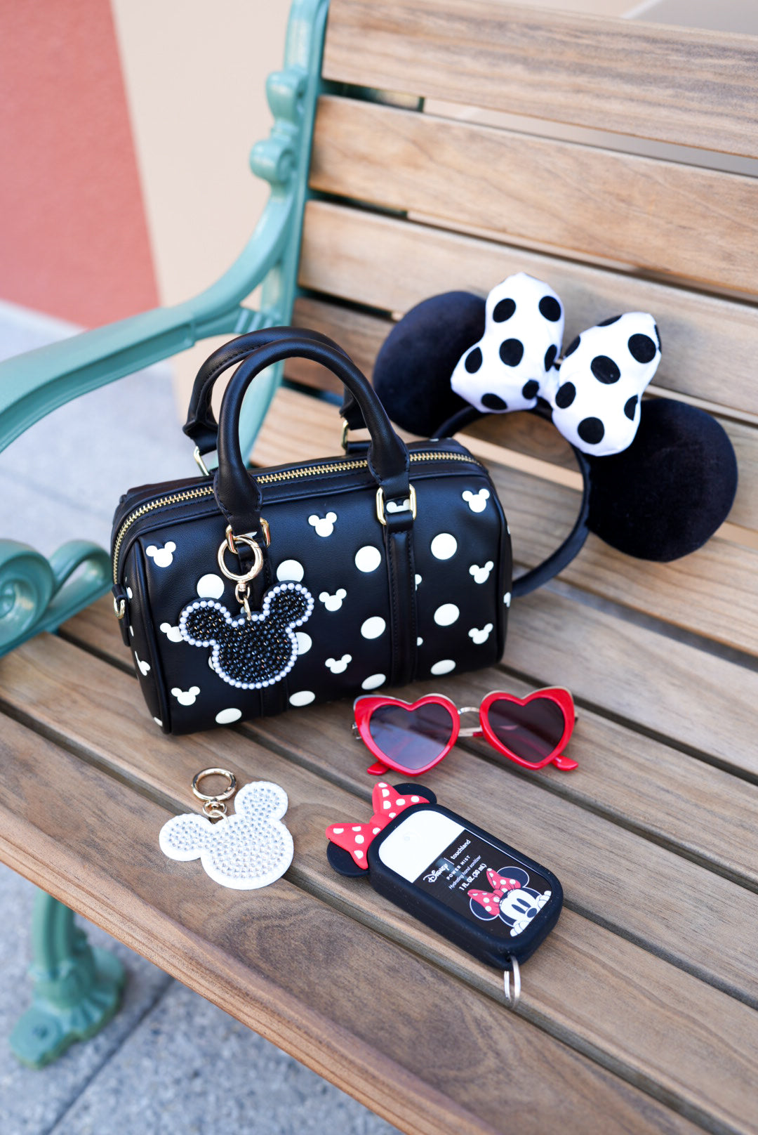 Aden + Louise Signature Black Polka Dot Bag and Straps // Two Straps included