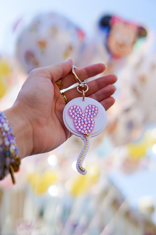 A+L Crystal Pink Balloon Bag Charm