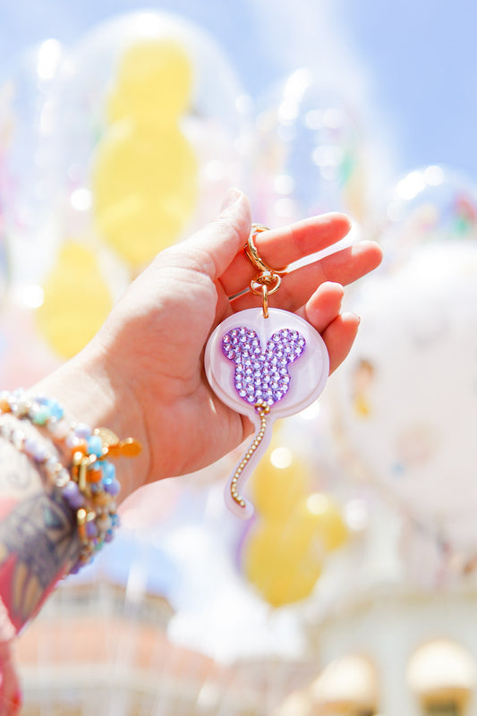 A+L Crystal Purple Balloon Bag Charm