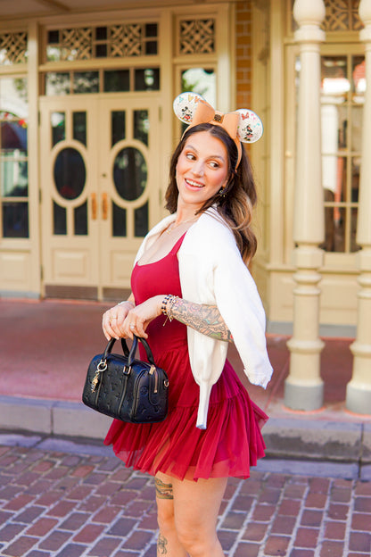 Aden + Louise Black Signature Mini Duffle Bag and Strap