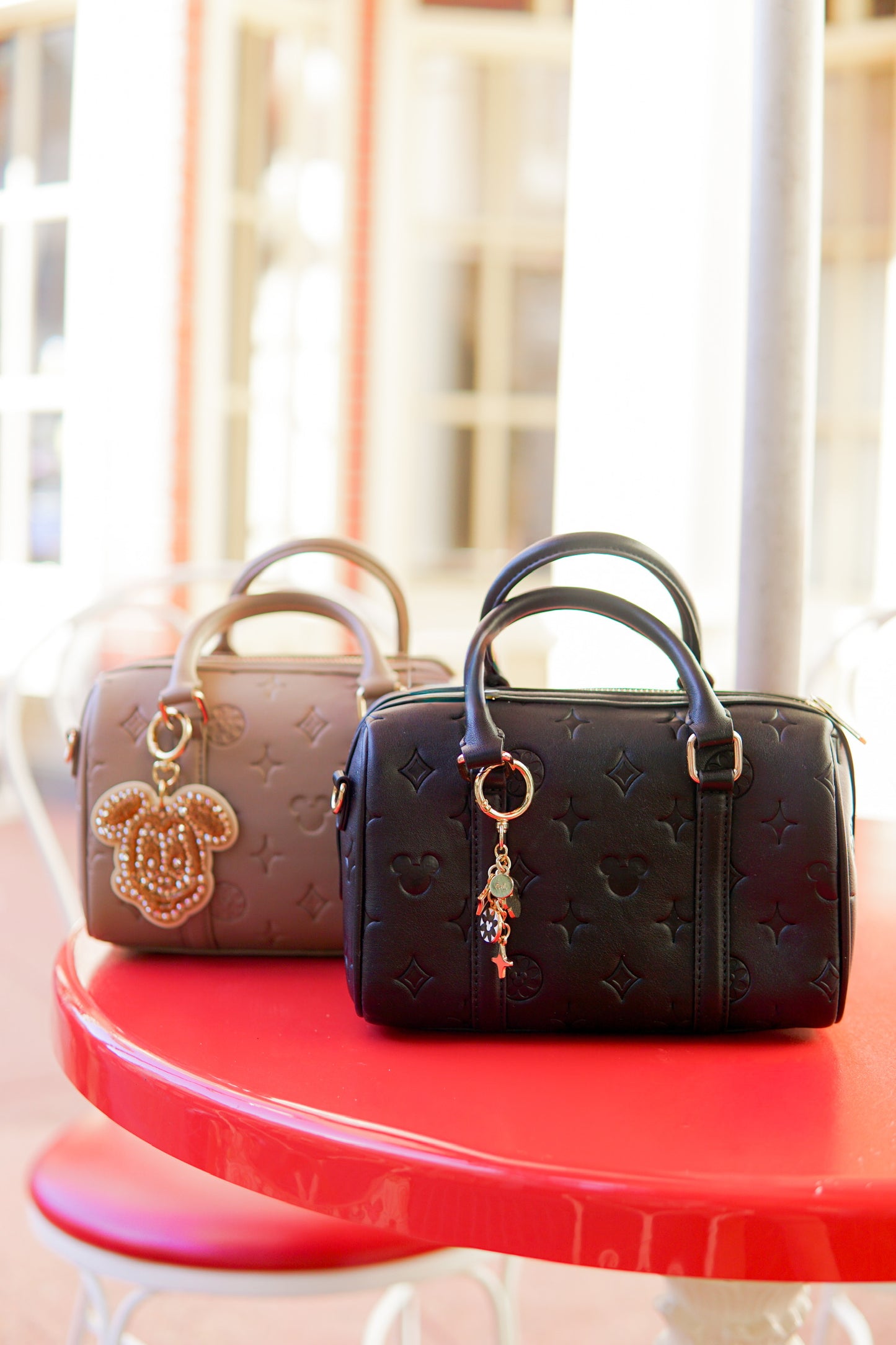 Aden + Louise Black Signature Mini Duffle Bag and Strap