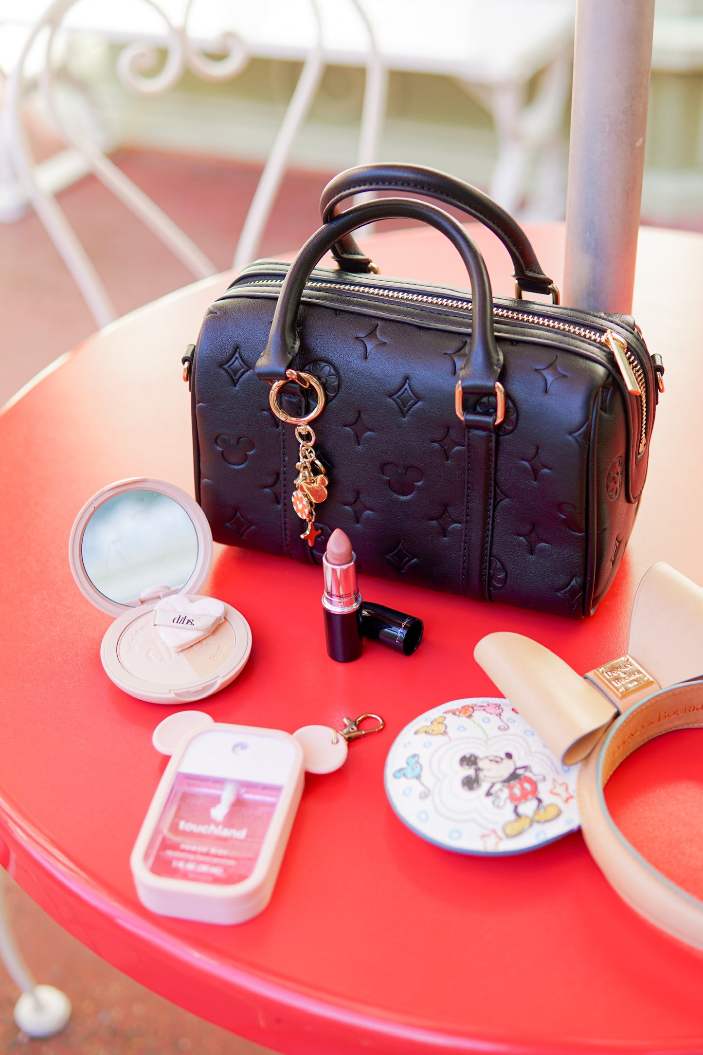 Aden + Louise Black Signature Mini Duffle Bag and Strap