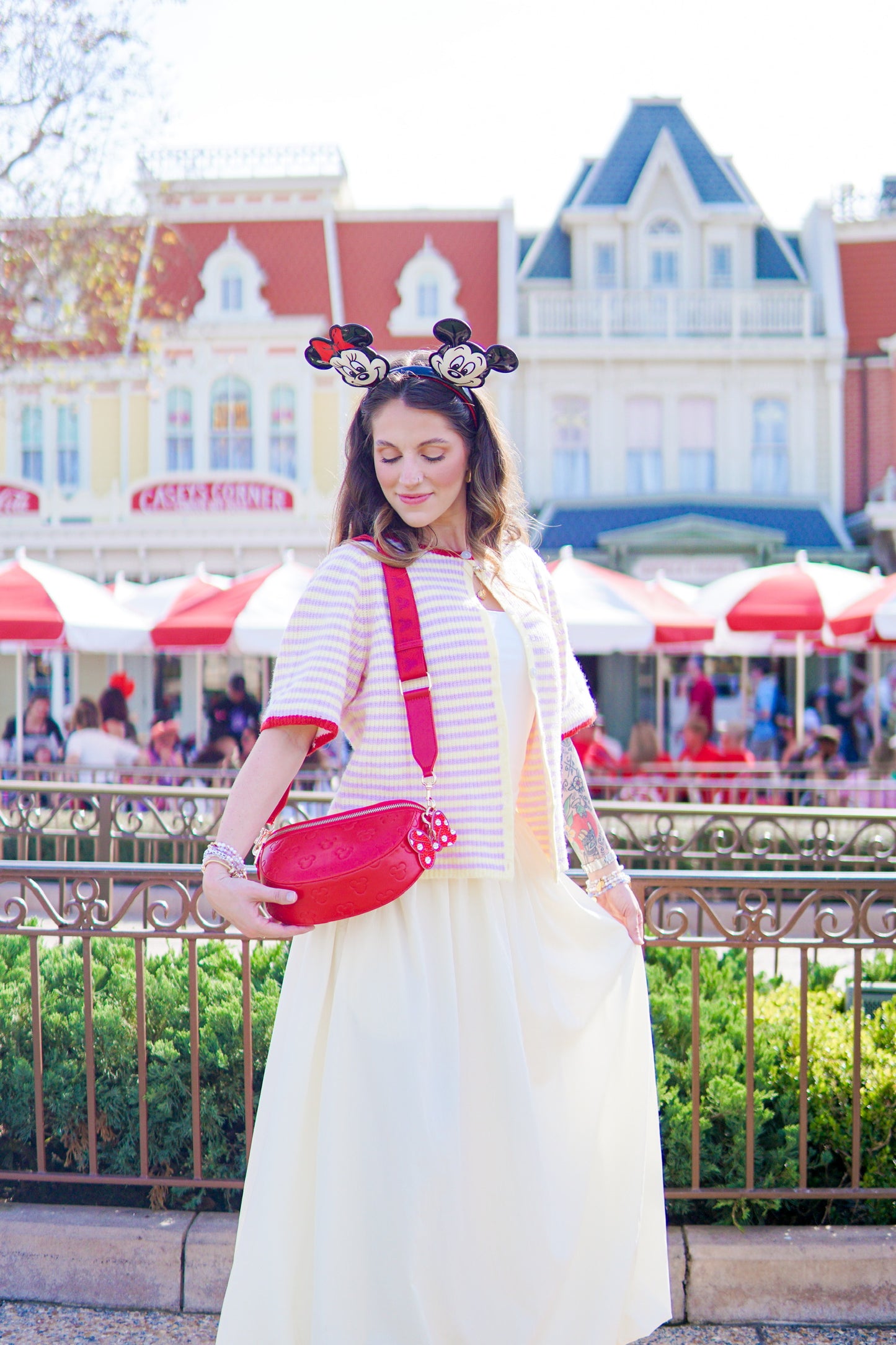 Aden + Louise Red Signature Crossbody Bag