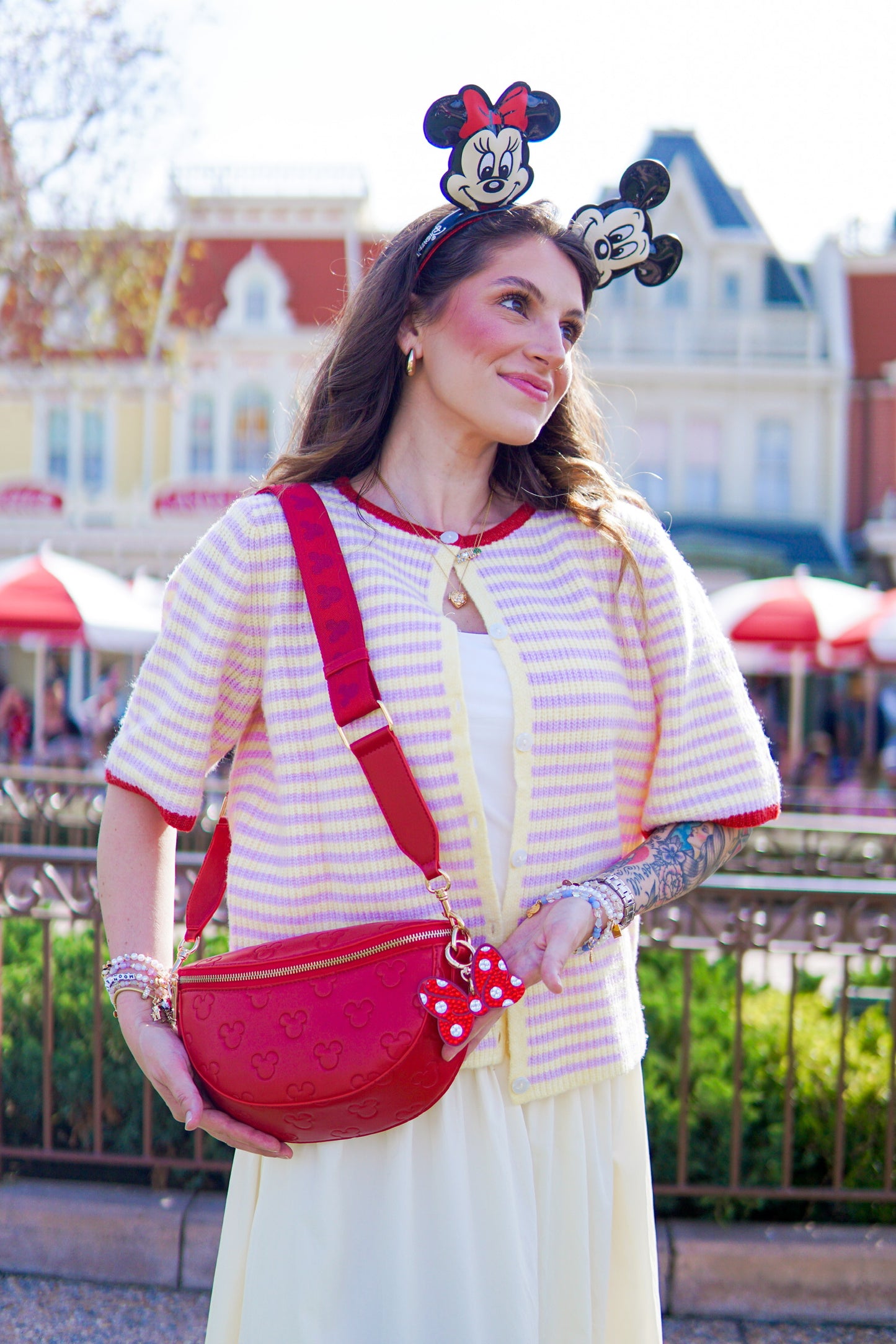 Aden + Louise Red Signature Crossbody Bag