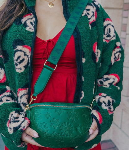 Aden + Louise Christmas Snowflake Signature Crossbody - Evergreen