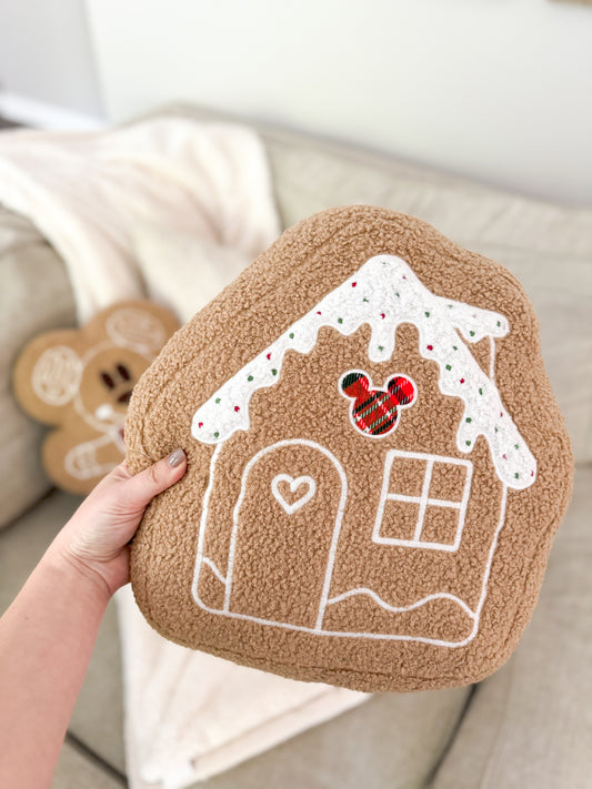 Gingerbread Mouse House Pillow