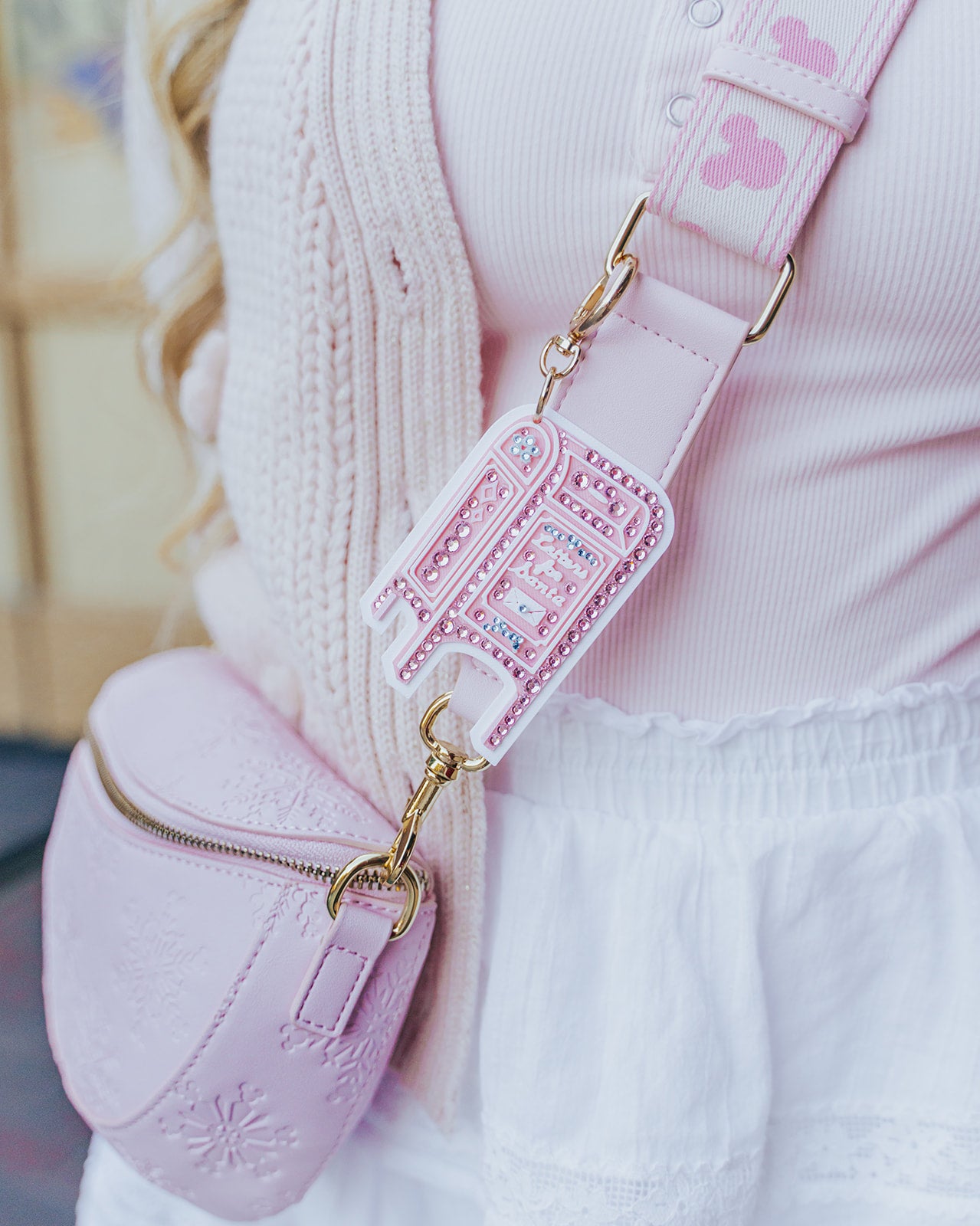 A+L Crystal Santa Mailbox Bag Charm