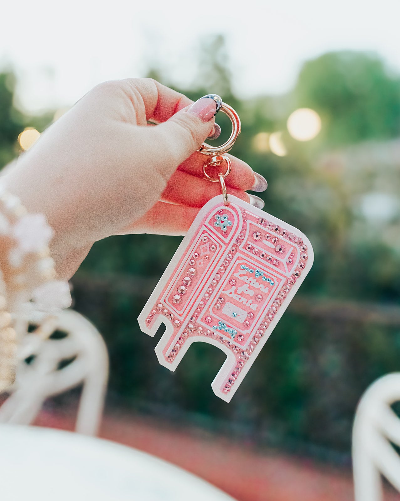 A+L Crystal Santa Mailbox Bag Charm