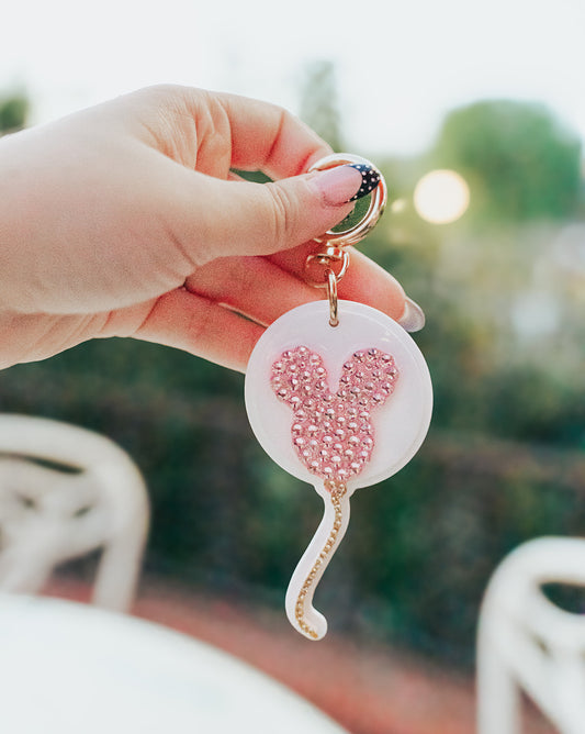 A+L Crystal Pink Balloon Bag Charm