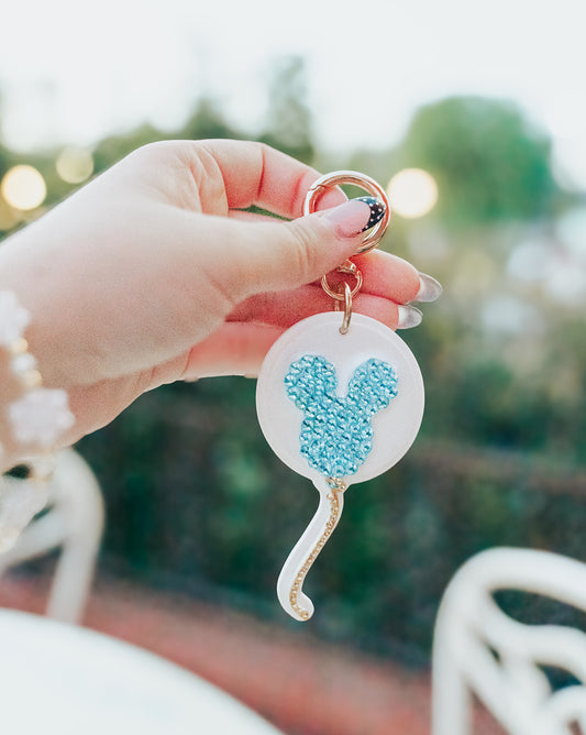 A+L Crystal Blue Balloon Bag Charm