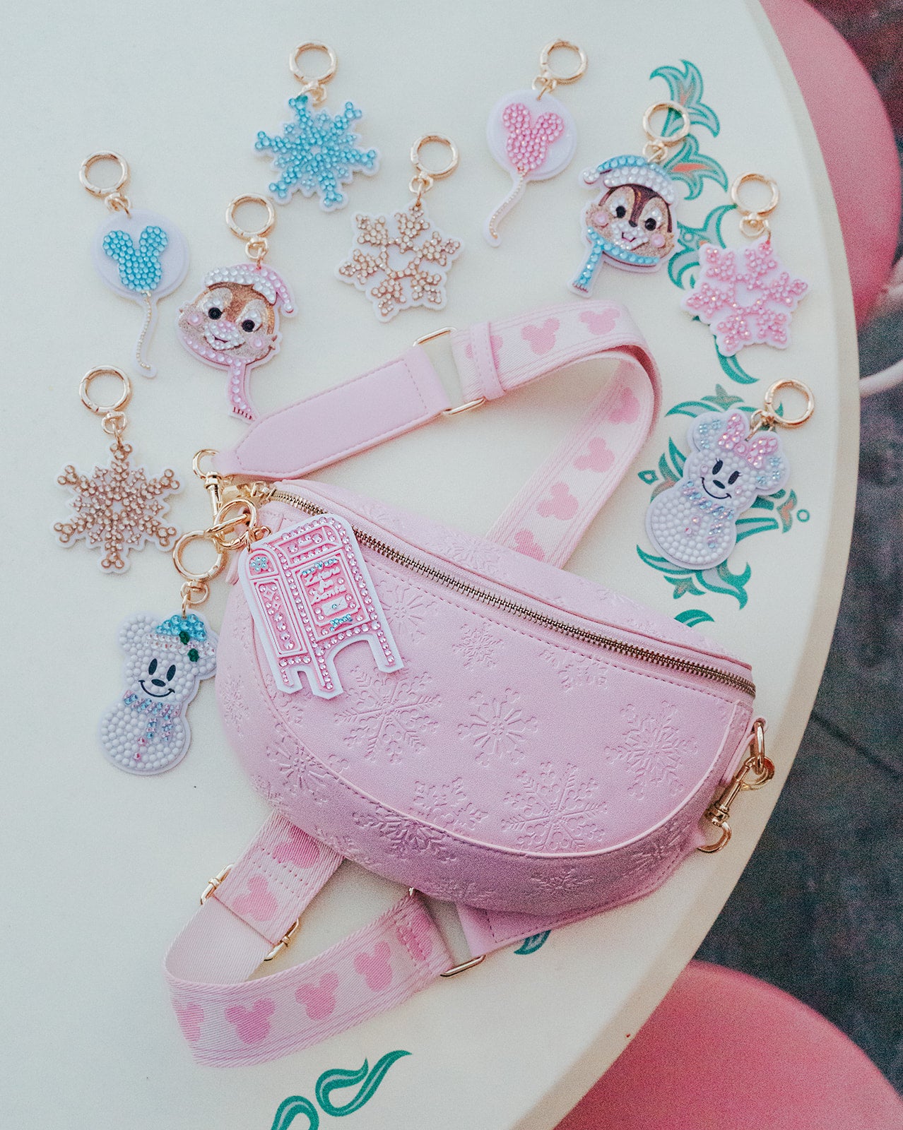 Aden + Louise Christmas Snowflake Signature Crossbody - Pink