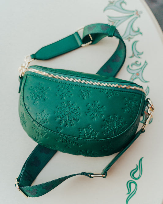 Aden + Louise Christmas Snowflake Signature Crossbody - Evergreen