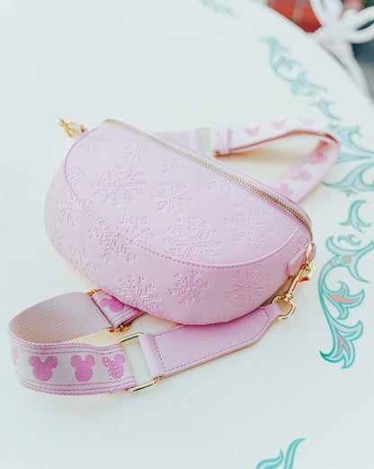 Aden + Louise Christmas Snowflake Signature Crossbody - Pink