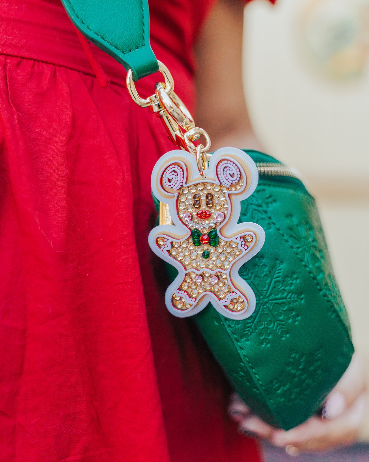 A+L Crystal Gingerbread Man Bag Charm