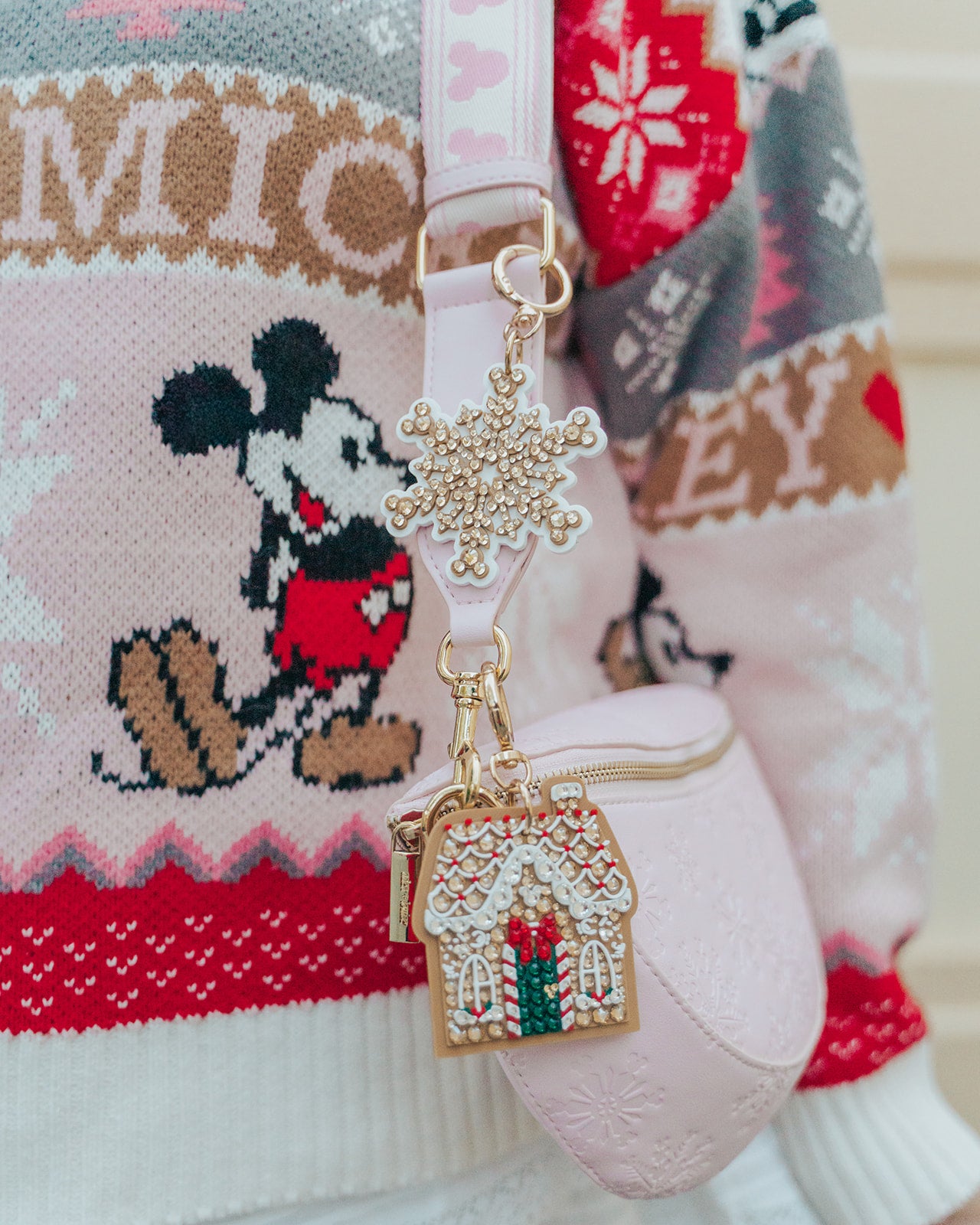 A+L Crystal Gingerbread House Bag Charm