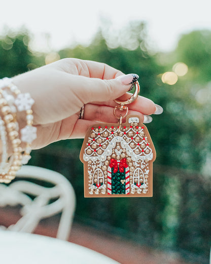 A+L Crystal Gingerbread House Bag Charm