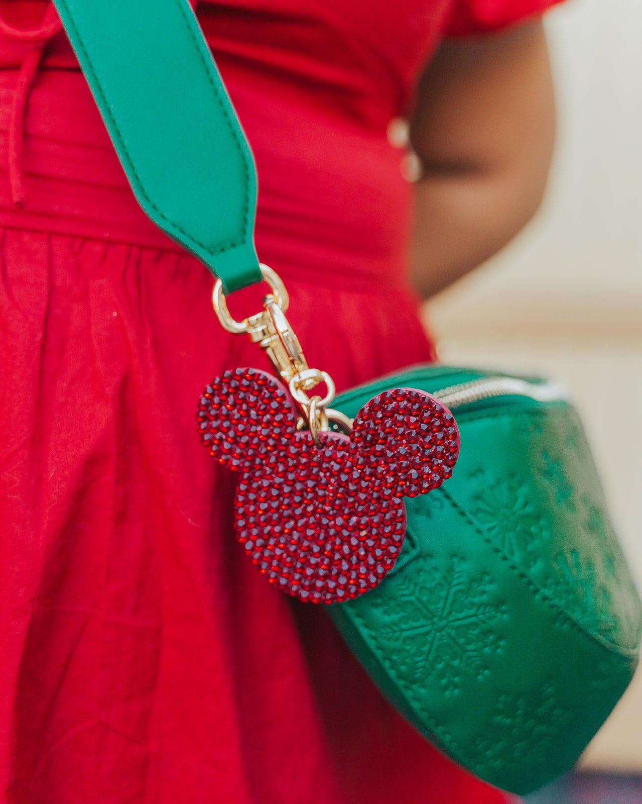 A+L Crystal Red Mouse Bag Charm