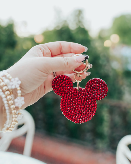 A+L Crystal Red Mouse Bag Charm