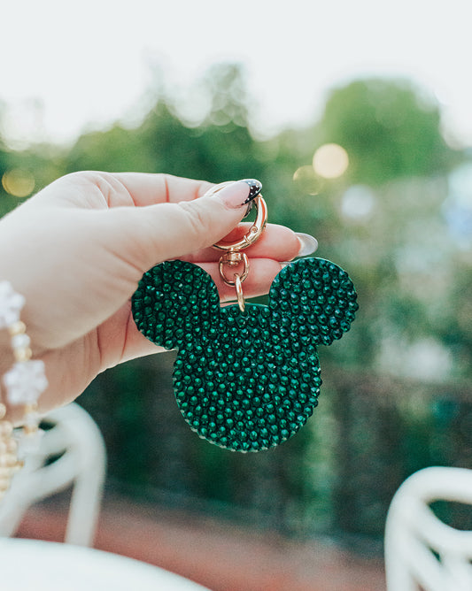 A+L Crystal Evergreen Mouse Bag Charm