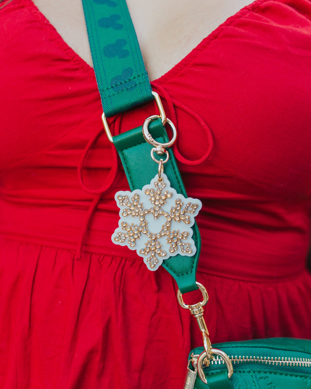 A+L Crystal Gingerbread Snowflake Bag Charm
