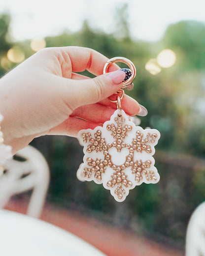 A+L Crystal Gingerbread Snowflake Bag Charm