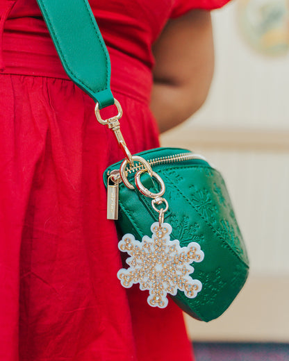 A+L Crystal Gingerbread Snowflake Bag Charm