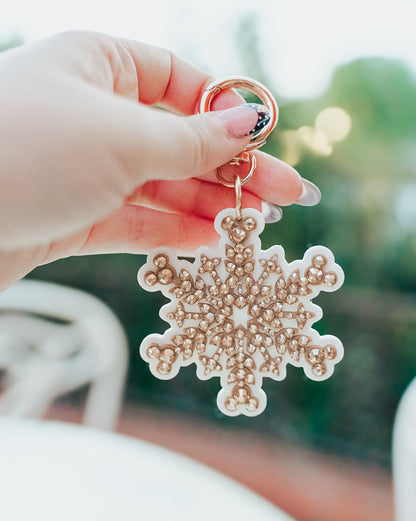 A+L Crystal Gingerbread Snowflake Bag Charm