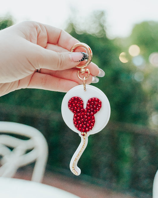 A+L Crystal Red Balloon Bag Charm