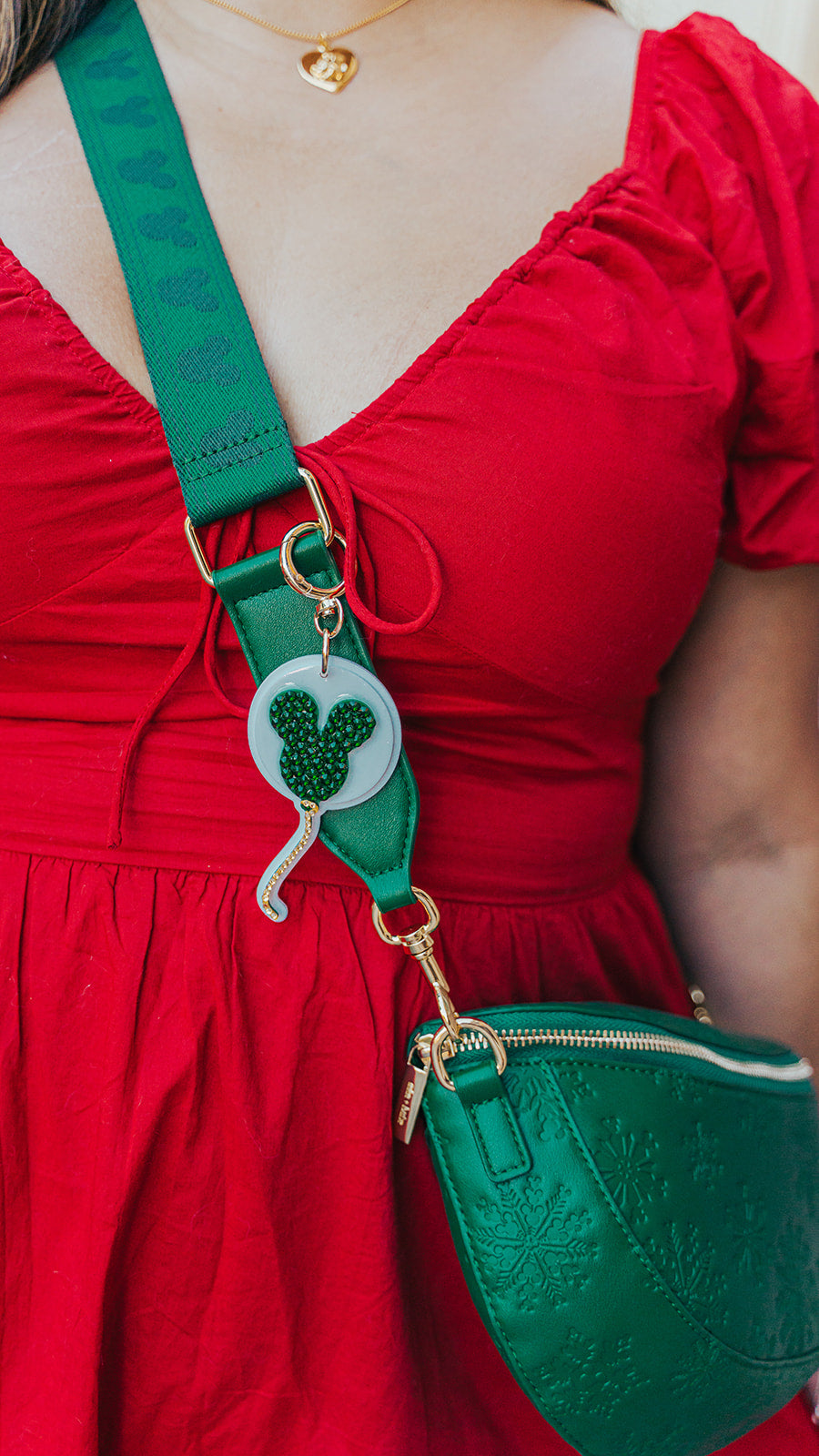 A+L Crystal Evergreen Balloon Bag Charm
