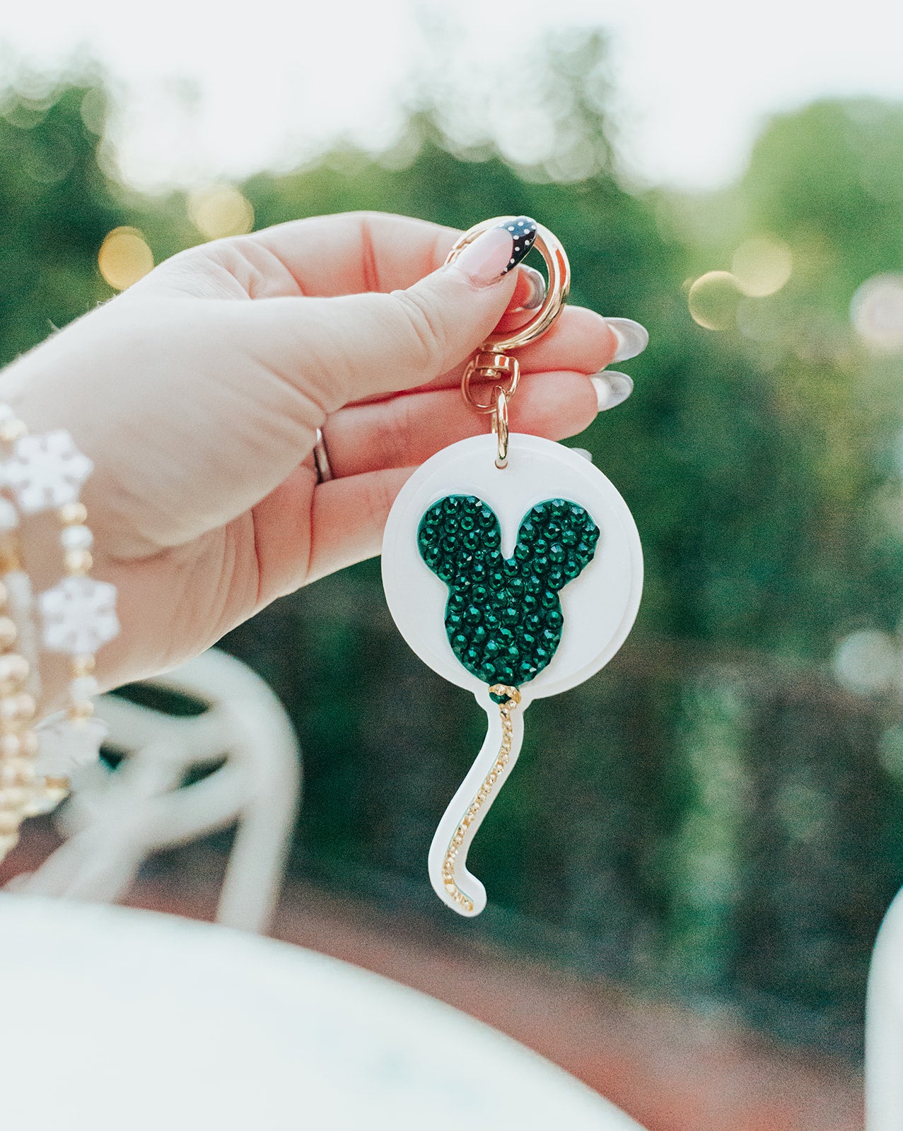 A+L Crystal Evergreen Balloon Bag Charm