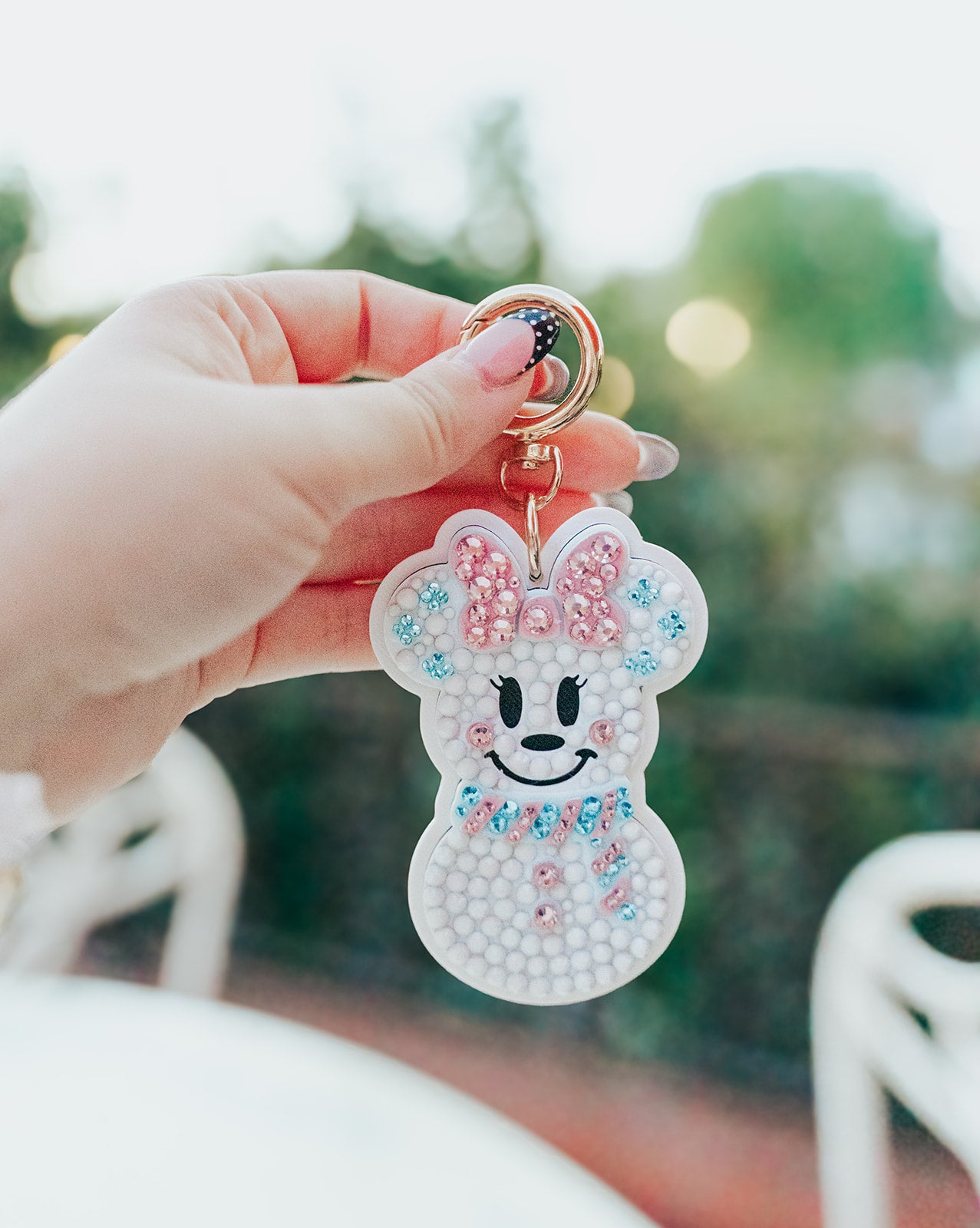 A+L Crystal Snowgirl Bag Charm