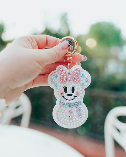 A+L Crystal Snowgirl Bag Charm