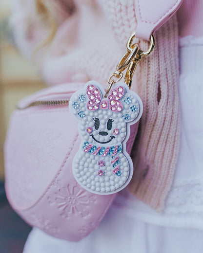A+L Crystal Snowgirl Bag Charm
