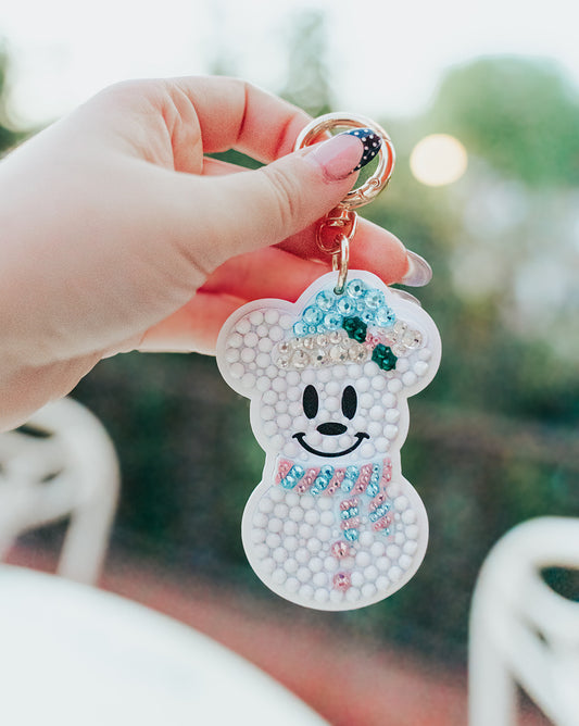 A+L Crystal Snowman Bag Charm