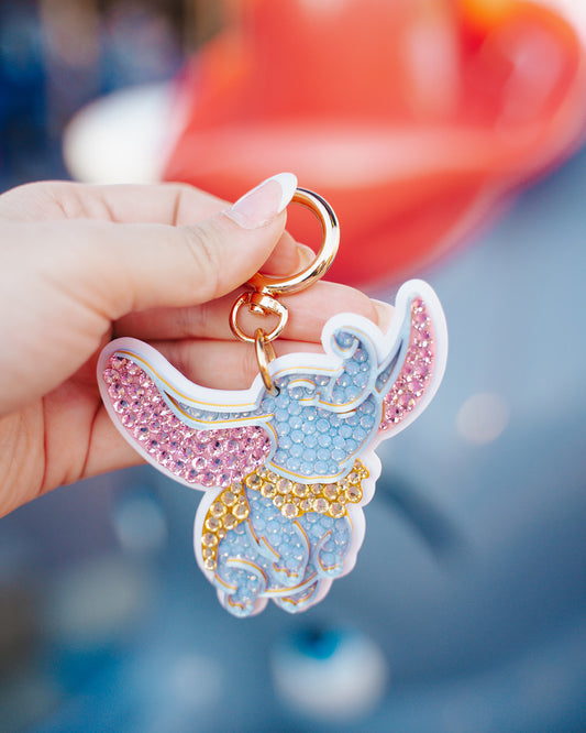 A+L Crystal Flying Elephant Charm