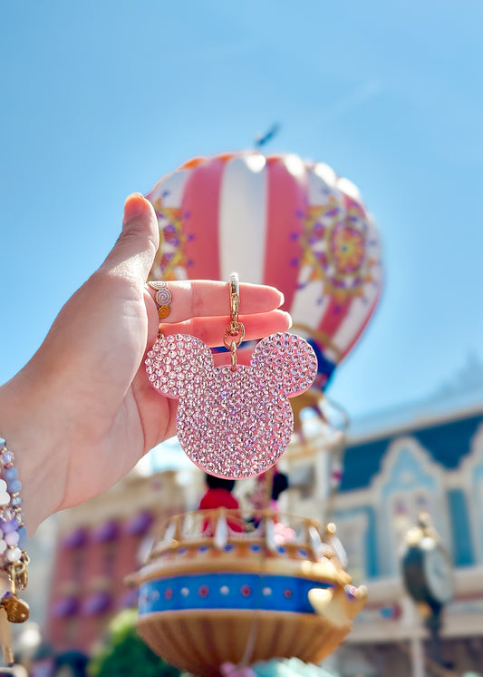 A+L Crystal Pink Mouse Bag Charm